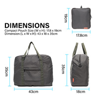Shopper Bag Travel Duffle Bag Foldable Laptop Luggage Nylon KO-BOSTON KHAKI thumbnail