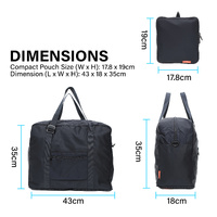 Shopper Bag Travel Duffle Bag Foldable Laptop Luggage Nylon KO-BOSTON NAVY thumbnail