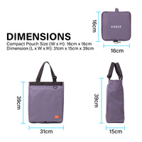 Shopper Bag Tote Bag Foldable Travel Laptop Grocery Nylon KO-SHOULDER PURPLE thumbnail