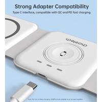 CHOETECH T588-F-WH 3-in-1 Foldable Fast Wireless Charger for Phone/Watch/Earphone thumbnail