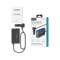 CHOETECH TC0021 3 Sockets 2C+1A Cigarette Lighter Splitter Black thumbnail