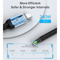 CHOETECH XCC-1042 Gen3.0 USB4.0 with 8K @ 60hz Video & Audio 240W USB-C to C Braided Cable 2M thumbnail