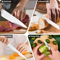 Warmot 5-Piece Ultra Sharp High Carbon Stainless Steel Chefs Kitchen Knife Set with Gift Box (750C) thumbnail