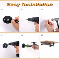 4PCS Pipe Floating Shelf Bracket Industrial Pipe Shelf Bracket Mounting Bracket Storage Racks Decor thumbnail