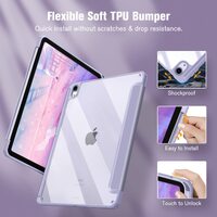 iPad 10th Case 10.9 Inch 2022 with Pencil Holder, Smart iPad Clear Case with Soft TPU Auto Wake Sleep Lavender thumbnail