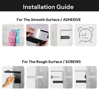Kitchen Paper Holder Under Cabinet Screw Wall Mount Adhesive Paper Towel Holder Rectangle Silver thumbnail