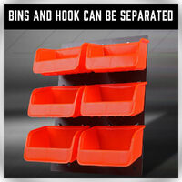 6Pc Pegboard Bins Peg Board Parts Storage With Steel Hooks Tools Organiser Tray thumbnail