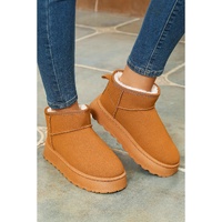Chestnut Faux Fur Lined Suede Ankle Snow Boots - 37 EU thumbnail
