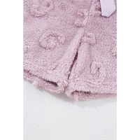 Lavendula Textured Leopard Fleece Loose Two Piece Lounge Set - 2XL thumbnail