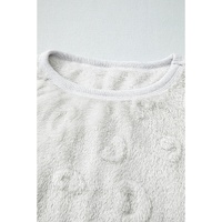 Light Grey Leopard Textured Loose Fit Fleece Lounge Set - S thumbnail