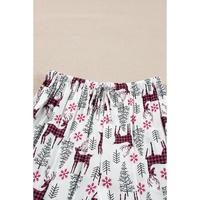 White Christmas Printed Shirt and Pants Pajama Set - XL thumbnail