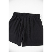 Black Corded MERRY Graphic Long Sleeve Top and Shorts Set - L thumbnail
