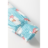 Sky Blue Santa Claus Striped Print Loose Fit Two Piece Lounge Set - XL thumbnail