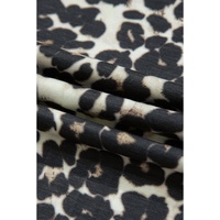 Black Cheetah Printed Casual Tee and Shorts Lounge Set - M thumbnail
