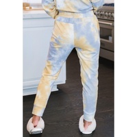 Multicolor Tie Dye Henley Top and Drawstring Pants Outfit - S thumbnail