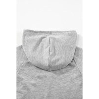 Gray Drawstring Hoodie and High Waist Pants Lounge Set - L thumbnail