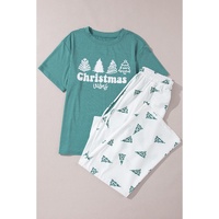 Skobeloff Christmas Tree Print Tee and Pants Lounge Set - L thumbnail