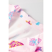 Pink Christmas Twinkle Tree Print Shirt Sleep Dress - L thumbnail