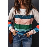 Azura Exchange Color Block Long Sleeve Top - M thumbnail
