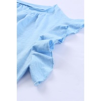 Azura Exchange Solid V Neck Butterfly Sleeve Tee - S thumbnail