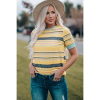Azura Exchange Luxury Striped Crew Neck T-Shirt - S thumbnail
