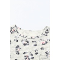 Azura Exchange Waffle Knit Short Sleeve Top - XL thumbnail