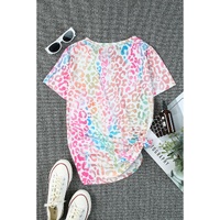 Azura Exchange Leopard V Neck Short Sleeve Top - 2XL thumbnail