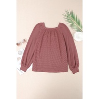 Azura Exchange Puff Sleeve Waffle Knit Top - S thumbnail