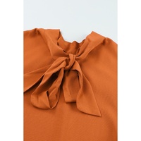 Azura Exchange Long Sleeve Mock Neck Chiffon Blouse - XL thumbnail