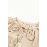 Azura Exchange Leopard Mesh Bubble Sleeve Blouse - L thumbnail