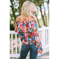 Azura Exchange Floral Print Off Shoulder Blouse - L thumbnail