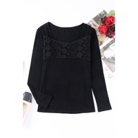 Azura Exchange Lace Crochet V Neck Top - L thumbnail