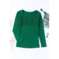 Azura Exchange Lace Crochet V Neck Top - S thumbnail