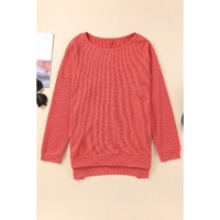 Azura Exchange Waffle Knit Side Slit Pullover - M thumbnail