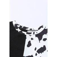 Azura Exchange Patchwork Waffle Knit Long Sleeve Top - S thumbnail
