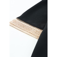 Azura Exchange V-Neck Short Sleeve Blouse with Lace Trim - L thumbnail