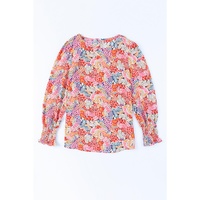 Azura Exchange Floral Puff Sleeve Blouse - XL thumbnail