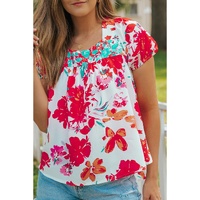 Azura Exchange Embroidered Square Neck Blouse - S thumbnail