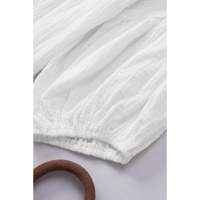 Azura Exchange Textured V Neck Bracelet Sleeve Babydoll Blouse - M thumbnail