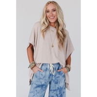 Azura Exchange Ribbed Knit Batwing Sleeve Tunic - L thumbnail