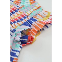 Azura Exchange Striped High Neck Flutter Top - M thumbnail