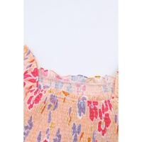 Azura Exchange Smocked Long Sleeve Peplum Blouse - L thumbnail