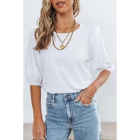 Azura Exchange Puff Sleeve Keyhole Back Top - XL thumbnail