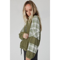 Azura Exchange Patch Waffle Knit Bubble Sleeve Top - L thumbnail