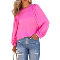 Azura Exchange Puff Sleeve Crewneck Blouse - S thumbnail