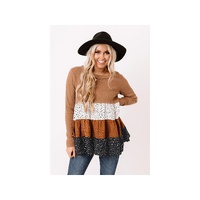 Azura Exchange Ribbed Tiered Ruffled Flowy Top - M thumbnail