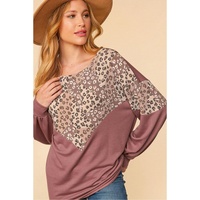 Azura Exchange Animal Print Patchwork Top - M thumbnail