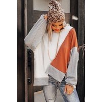 Azura Exchange Colorblock Stitching Irregular Hem Long Sleeve Top - XL thumbnail