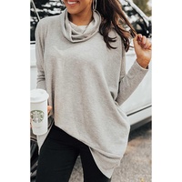 Gray Cowl Neck Shift Tunic Top - M thumbnail