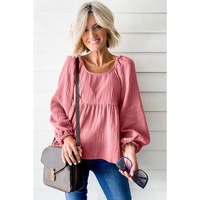 Azura Exchange Textured Bubble Sleeve Blouse - XL thumbnail